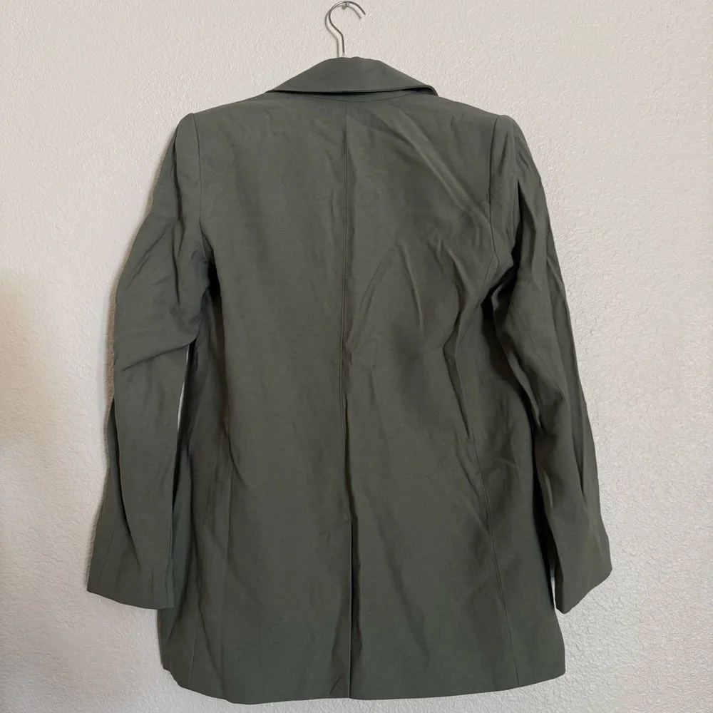 A New Day Women's Double Breasted Blazer Jacket Back Slit Mid Length - Picture 9 of 9